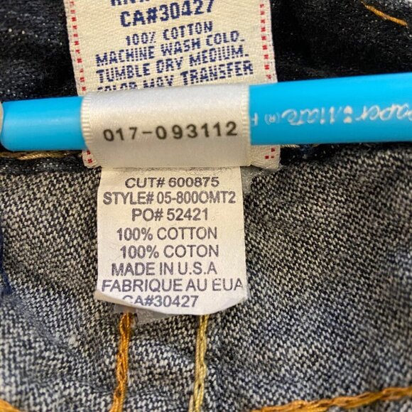 True Religion Brand men Jeans Billy Super T Size 36 Dark Wash Denim Straight Leg - Picture 10 of 15